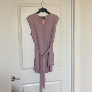 Sleeveless Mauve Tunic with Belt maternity